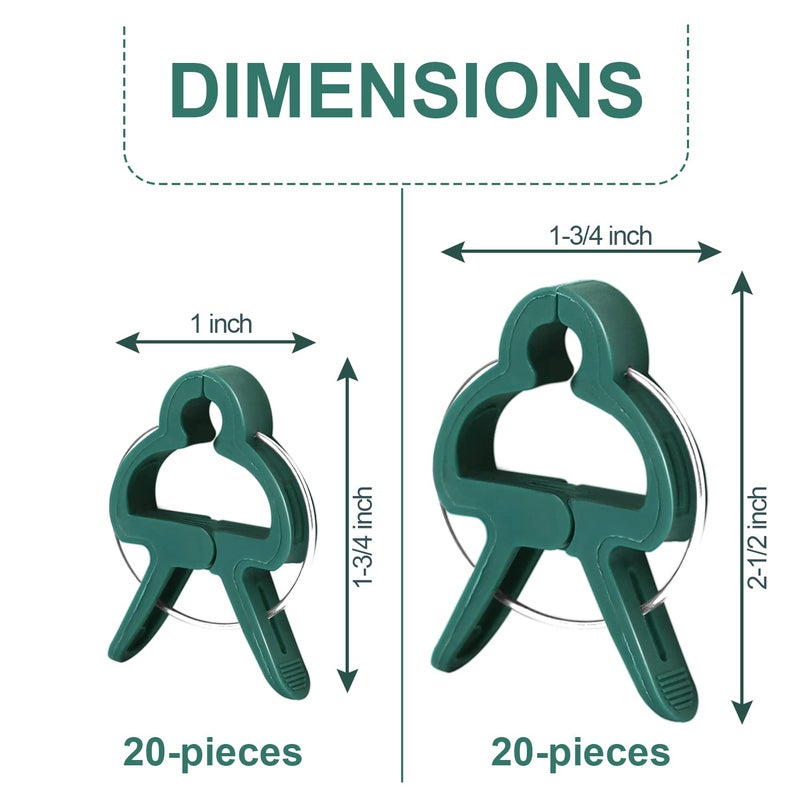 Yinghezu 40 Pcs Plant Support Clips,Flower and Vine,Garden Tomato Plant Support Clips for Supporting Stems,Vines Grow Upright Climbing,Tool for Straightening,Tomato Cage,Trellis. 2 Sizes in one Pack - Image 2